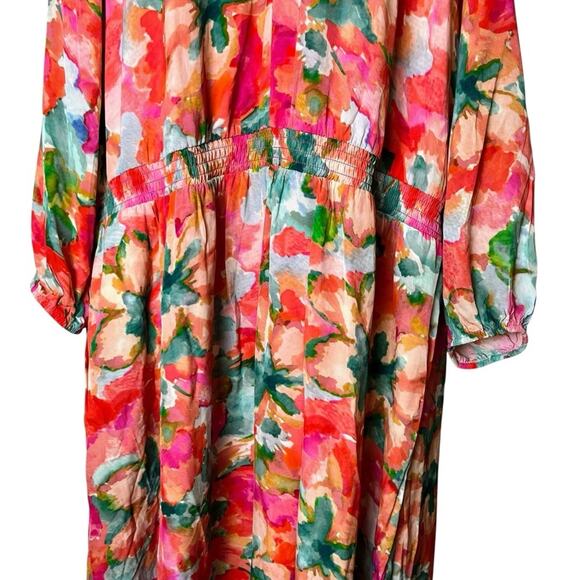 Soft Surroundings Evalina Maxi Dress 2X Plus Floral Chiffon Pockets Tropical - Picture 4 of 12